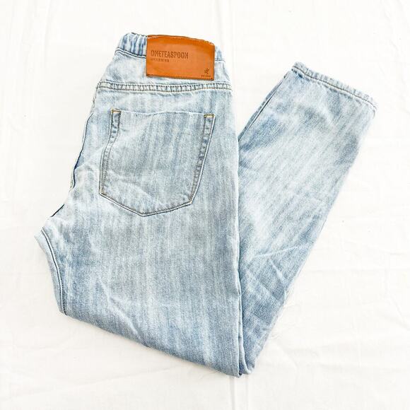 One Teaspoon Shabbies Light Wash Denim Cargo Jogger Jeans Size XS - Picture 8 of 8